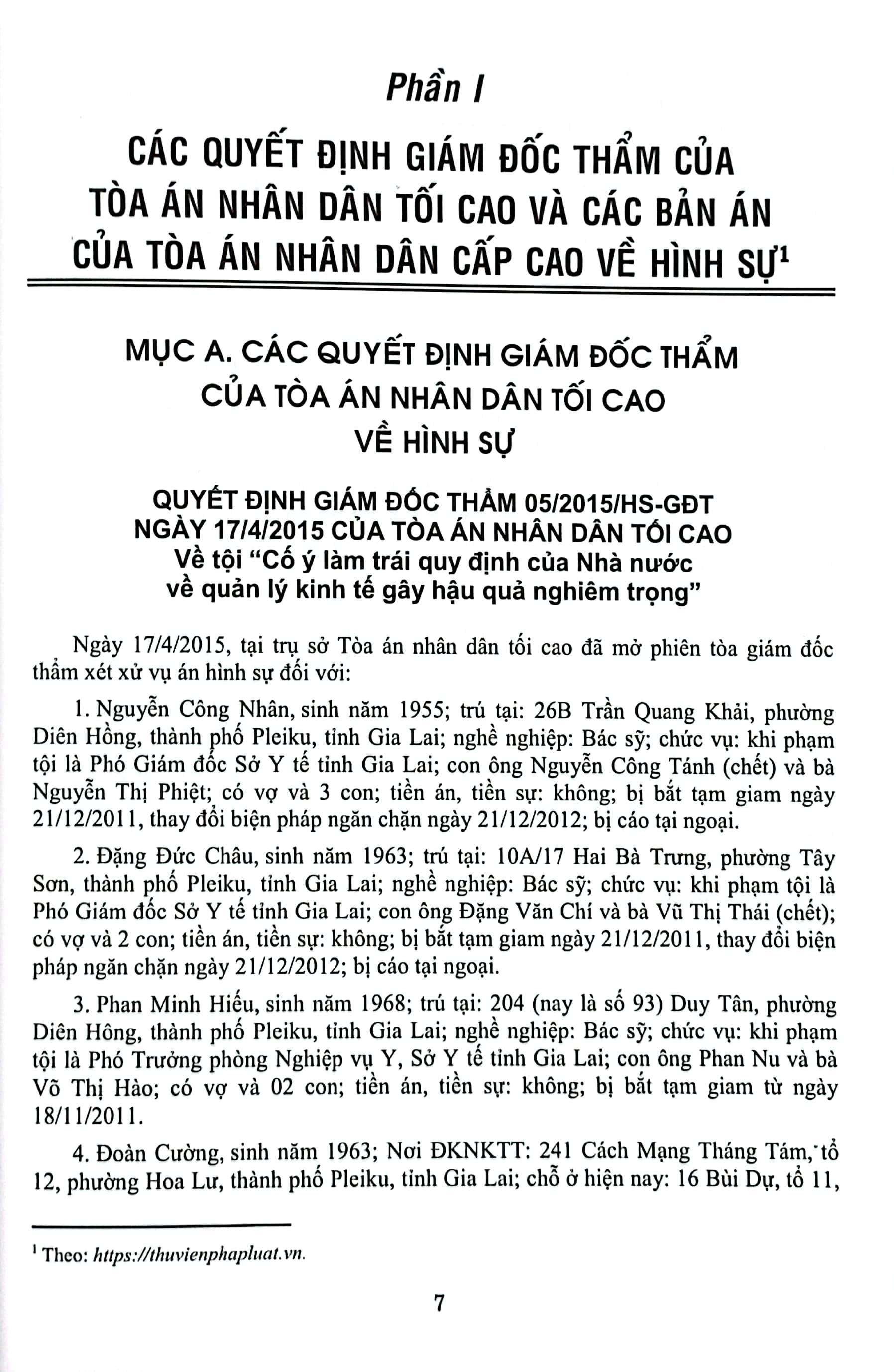 Tuyển Chọn Quyết Định Giám Đốc Thẩm Và Bản Án Của Tòa Án Nhân Dân Tối Cao Và Tòa Án Nhân Dân Cấp Cao Về Hình Sự, Dân Sự, Hành Chính, Lao Động Từ Năm 2015-2020