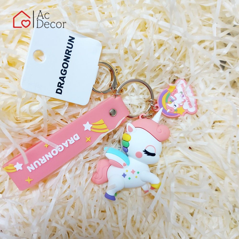 Móc Khóa Kỳ Lân Unicorn Trắng Hồng, Xanh Ngọc / Móc Khóa Ô Tô, Xe Máy Cao Cấp Siêu Đẹp