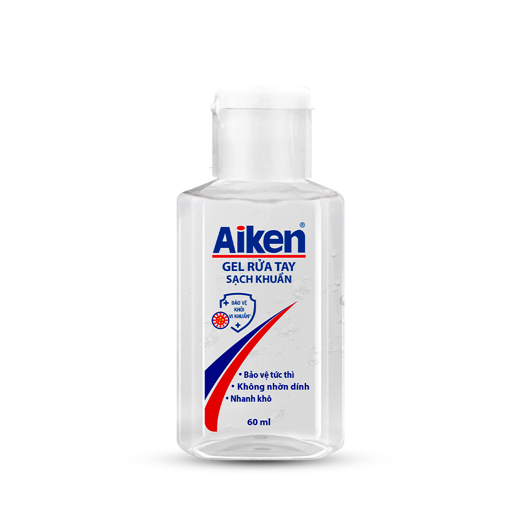 Aiken Combo 4 Gel rửa tay Sạch khuẩn 60ml/chai