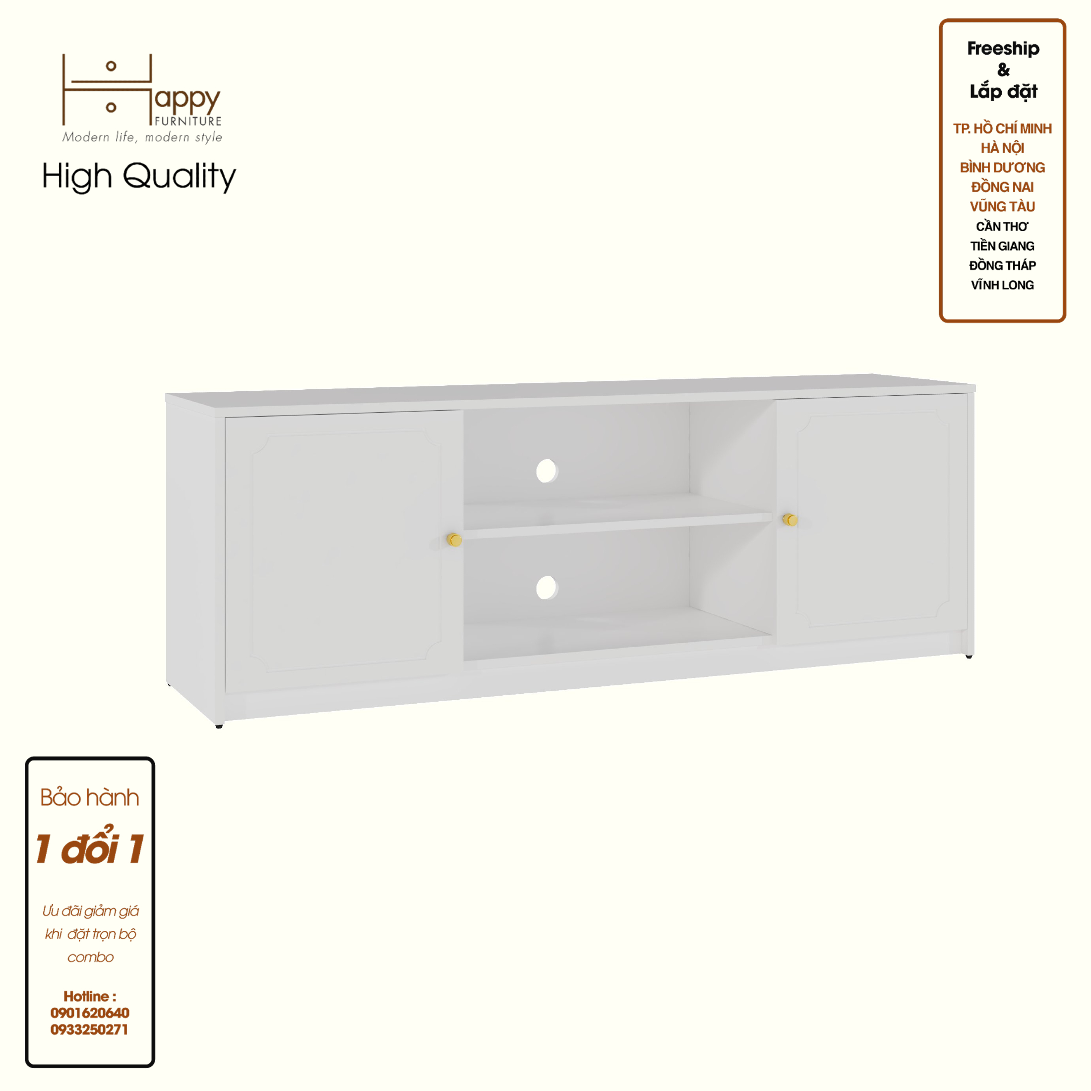 NERIS, Kệ TV 2 cửa mở , 160cm x 40cm x 56cm , KTV_038