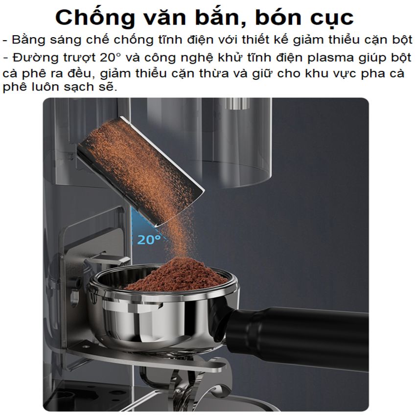 Máy xay hạt cà phê Espresso chuyên nghiệp thương hiệu HiBREW G7 tích hợp 48 chế độ xay - Hàng Chính Hãng