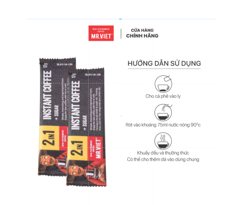 Cà Phê Hoà Tan Mr.Việt - 2 trong 1 Instant Coffee