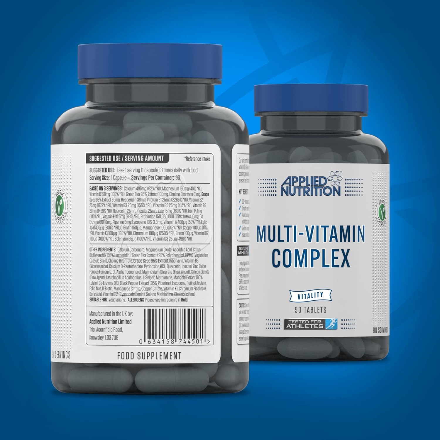 Multi Vitamin Complex Applied Nutrition (90 viên) - Viên bổ sung Vitamin tổng hợp hỗ trợ tăng sức đề kháng hàm lượng cao