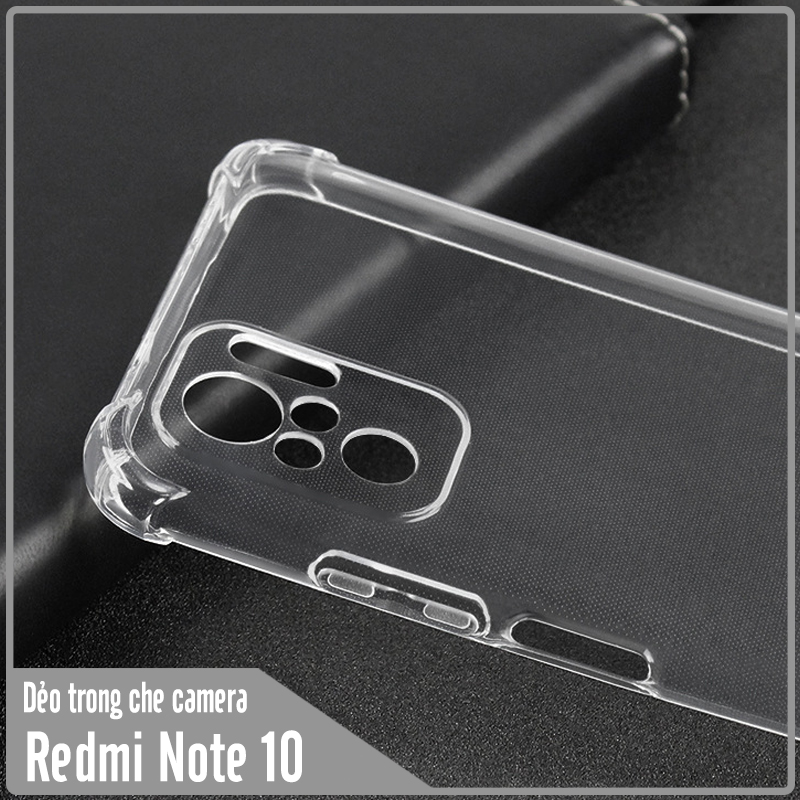 Ốp lưng cho Xiaomi Redmi Note 10 TPU Trong Suốt Che Camera