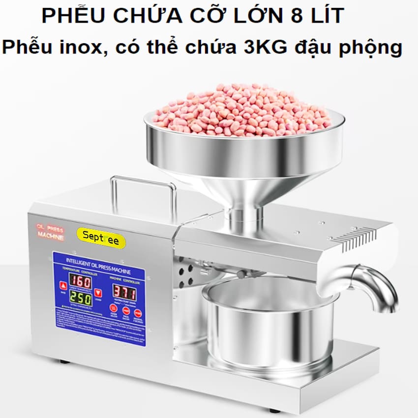 Máy ép dầu ăn thực vật thế hệ mới dùng kinh doanh sản xuất thương hiệu Mỹ Septree K39 - Công suất 1350W - Hàng nhập khẩu (Bảo Hành 1 Năm)