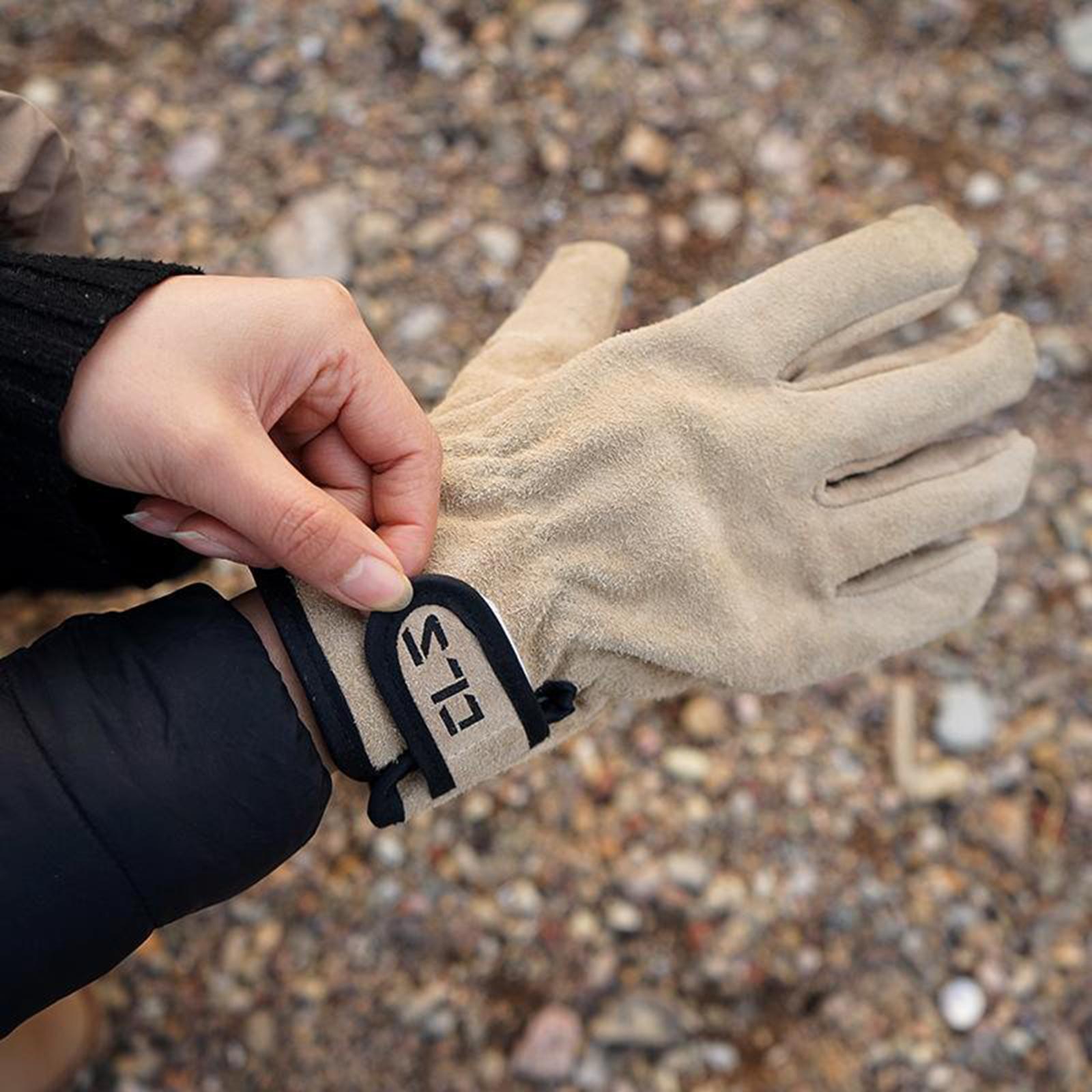 2x Outdoor Leather Work Gloves Wear Resistant Heat Resistance Welding Gloves