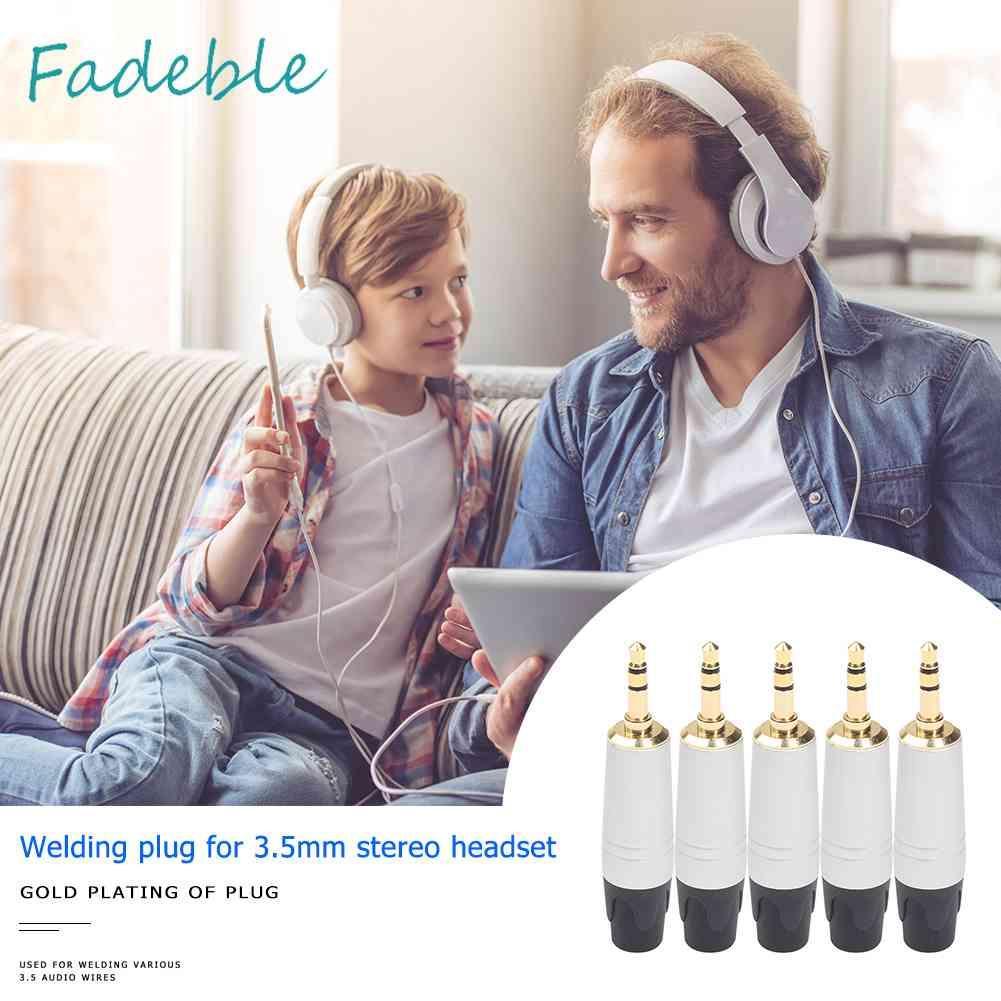 Set 5 Jack Cắm 3 Cực Mạ Vàng 3.5mm Chuyên Dụng Sửa Chữa Tai Nghe