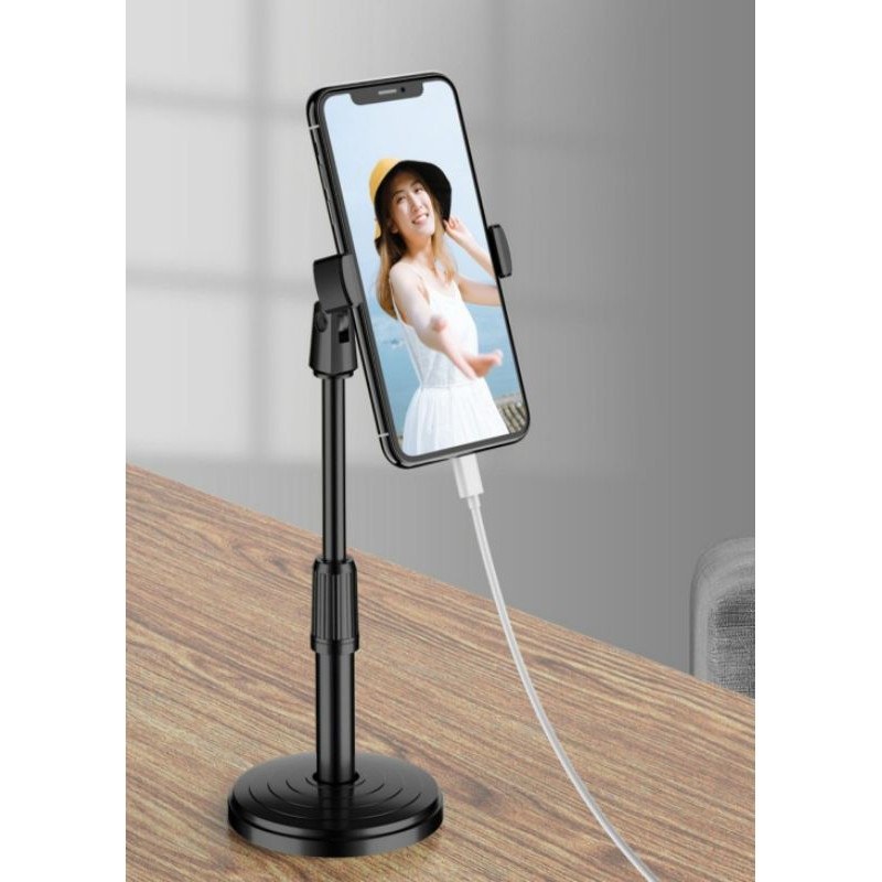 Giá đỡ điện thoại để bàn livestream, xem video ổn định, xoay 360 độ, quay phim, ghi hình tại nhà