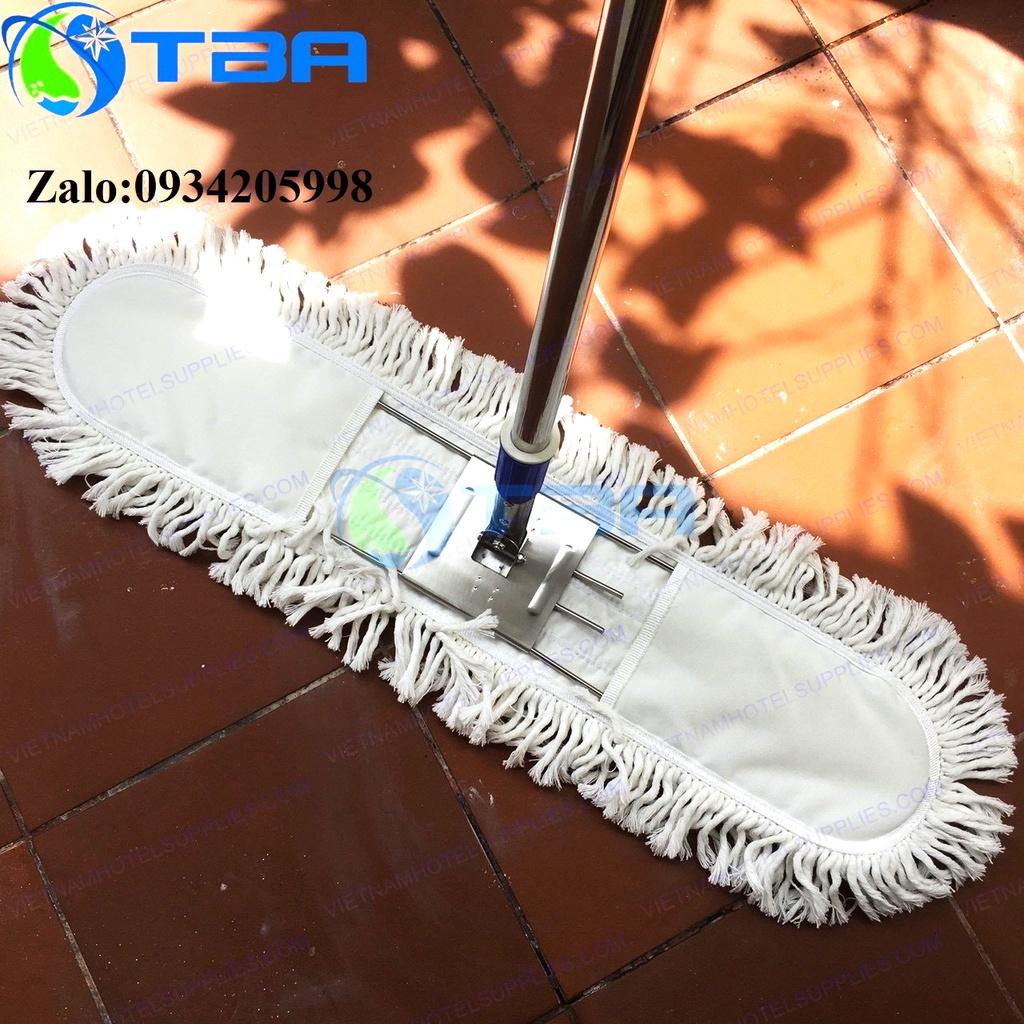 Cây lau sàn công nghiệp bản 80cm cán tăng đơ nhập khẩu cao cấp sợi cotton màu trắng siêu bền siêu thấm hút