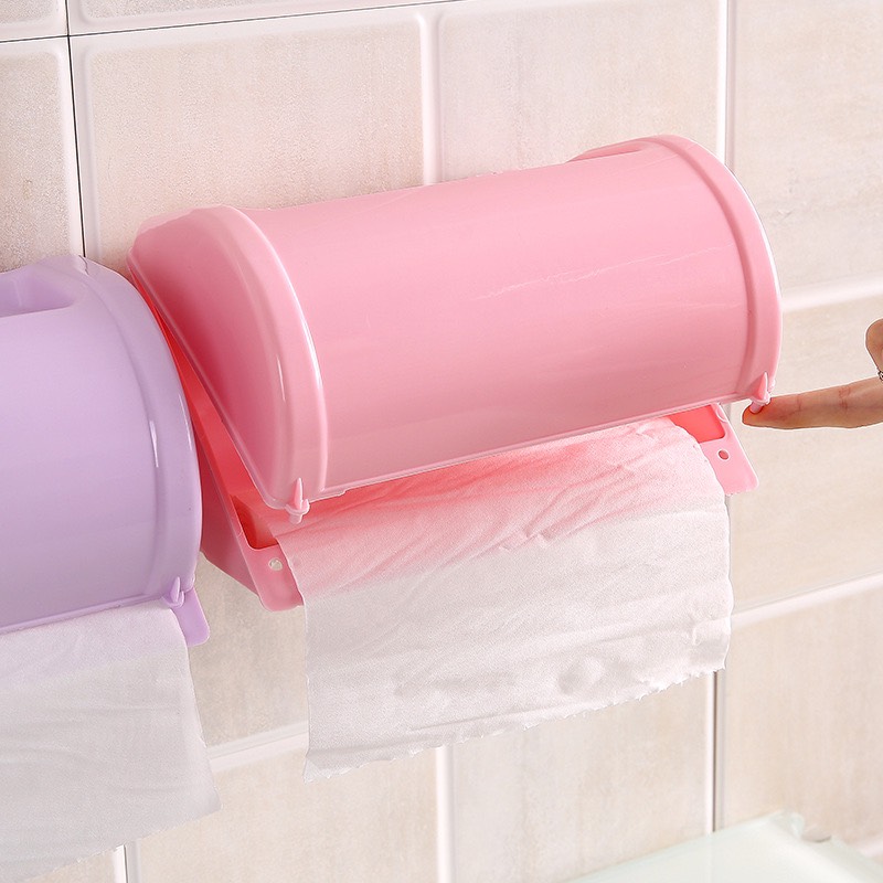Hộp Đựng Giấy Vệ Sinh Dán Tường Có Khay Đựng Đồ Tiện Lợi - Giao màu ngẫu nhiên