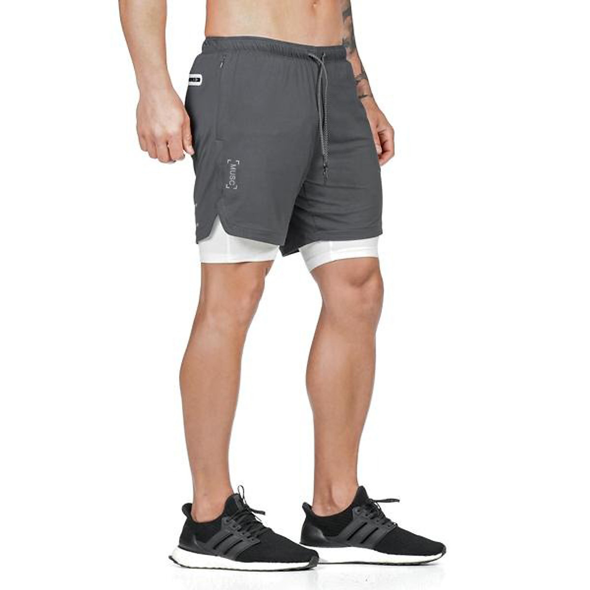 Quần Đùi Gym Nam 2 Lớp - Quần Short Thể Thao, Quần Legging Nam Liền Quần Đùi Tập Gym Nam