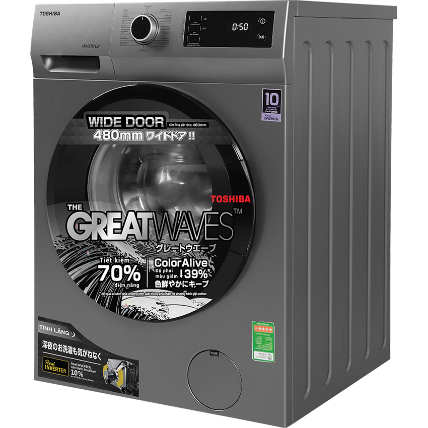 Máy giặt Toshiba Inverter 8.5Kg TW-BK95S3V- Mẫu 2023-Hàng Chính Hãng.