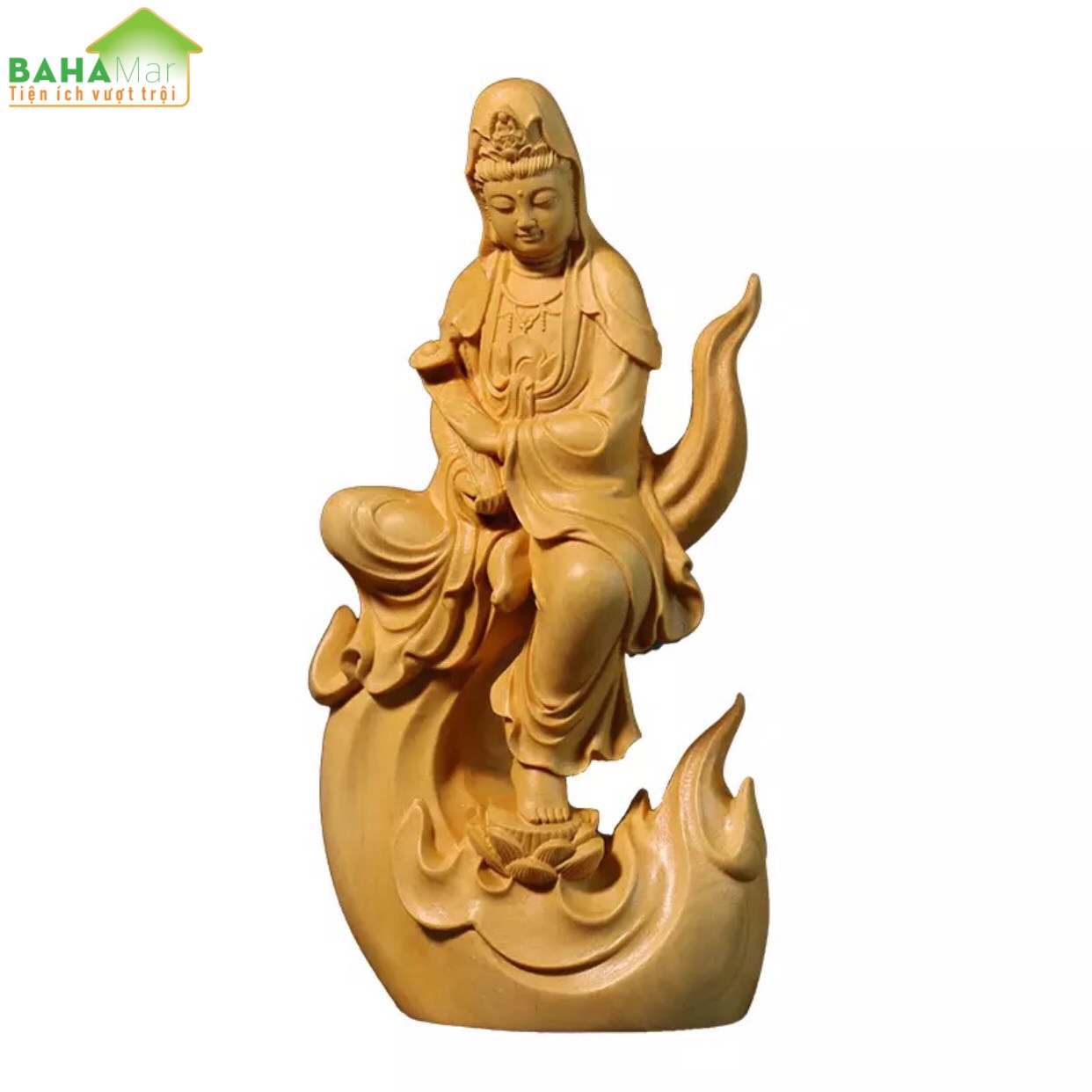 TƯỢNG ĐIÊU KHẮC GỖ - PHẬT BÀ QUAN ÂM "BAHAMAR" Chất liệu gỗ chắc chắn, chất lượng cao và bảo vệ môi trường, tay nghề tinh tế và chất lượng cao.