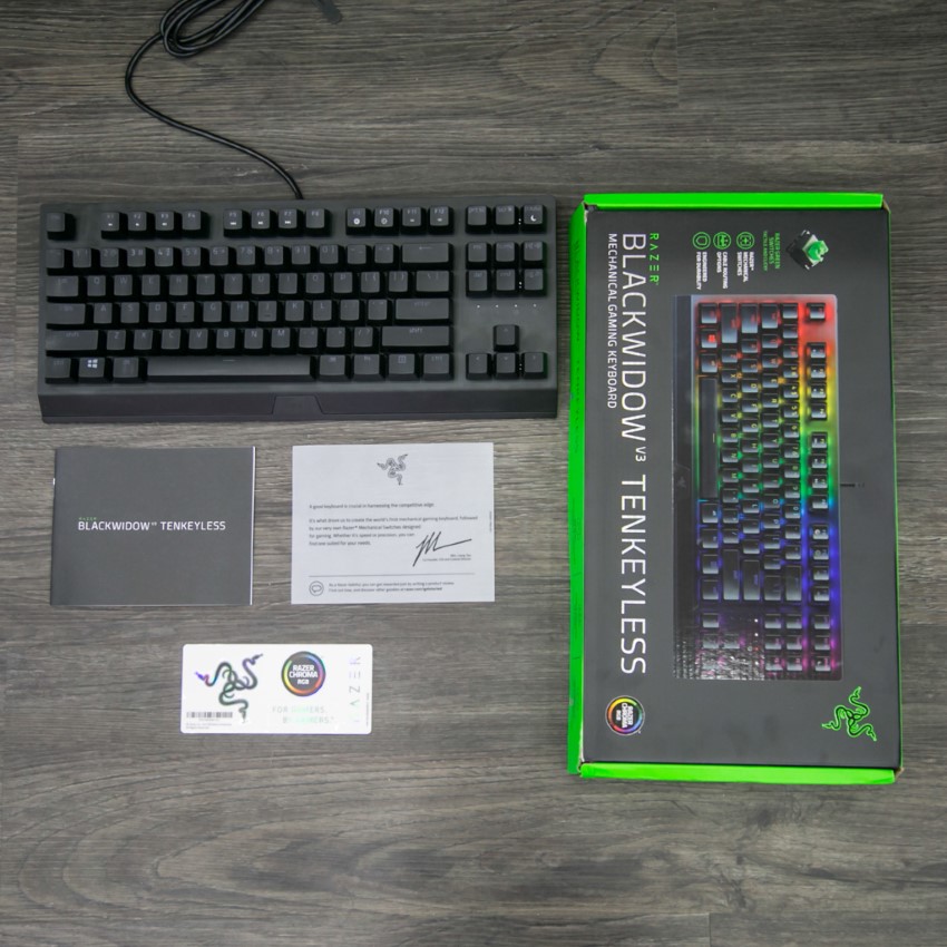 Bàn phím Razer Blackwidow V3 Tenkeyless-Mechanical-US Layout-Yellow Switch_Hàng chính hãng