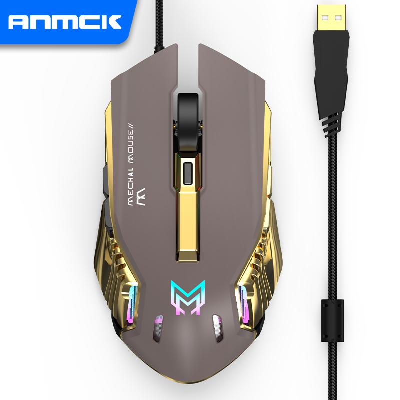 Anmck Chuột Chơi Game 2400 DPI Quang Có Dây RGB Chuột Máy Tính USB Chuột Cho Laptop Macbook PC Game Thủ Văn Phòng