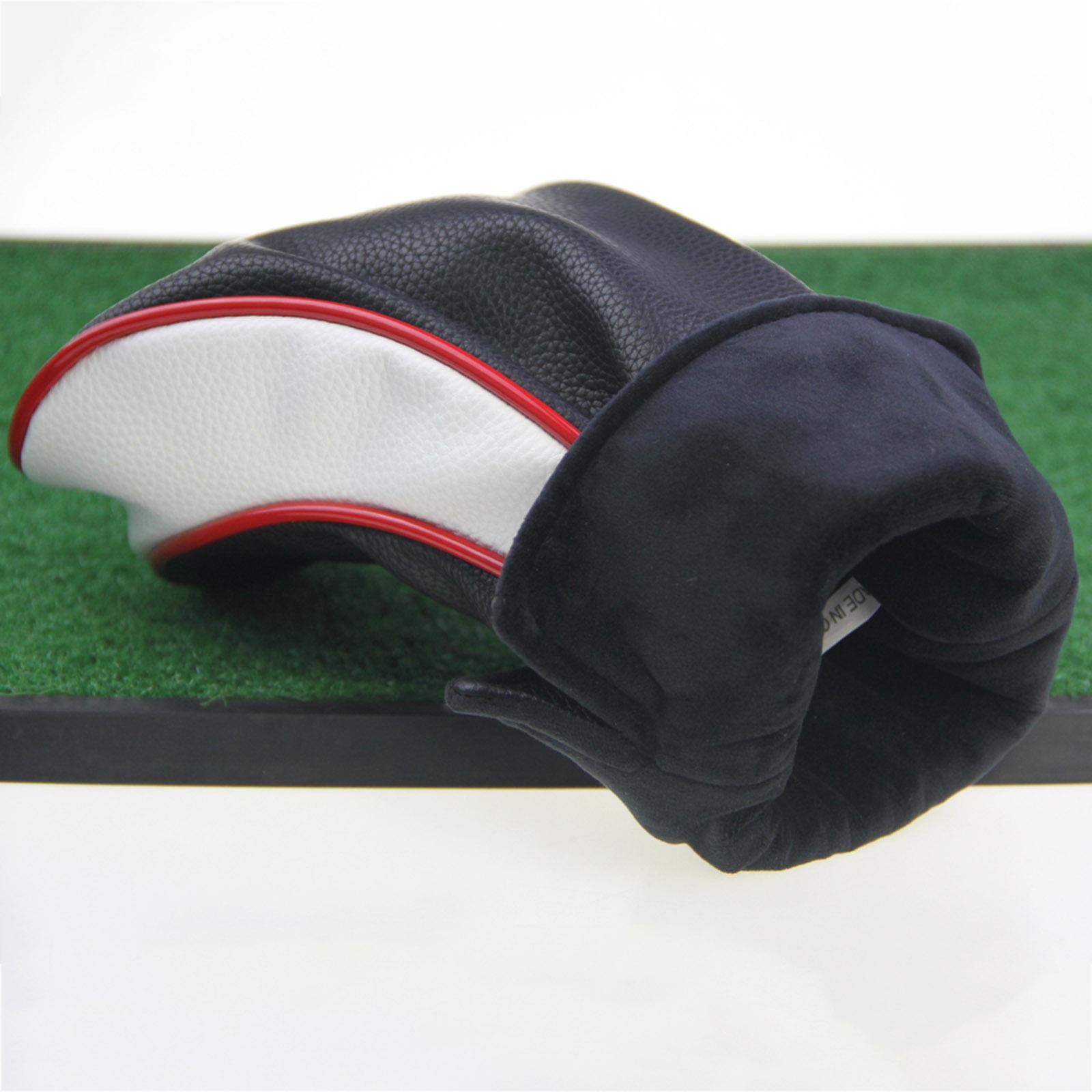 3x Golf Wood Headcover PU Leather Driver Head Cover Protector Sleeve No.Tag