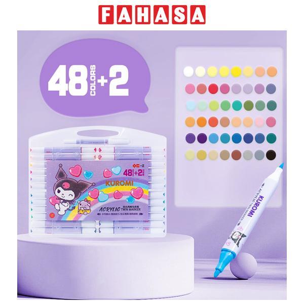 Hộp 48 + 2 Màu Vẽ Acrylic Marker 2 Đầu Kuromi - iiGEN YZ5155