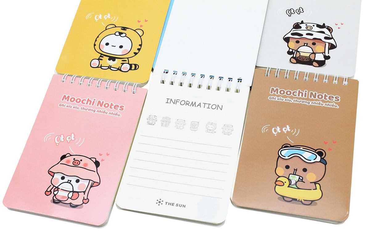 Sổ Lò Xo Moochi Notes B7 - Kẻ Ngang - 120 Trang 80gsm - The Sun 01