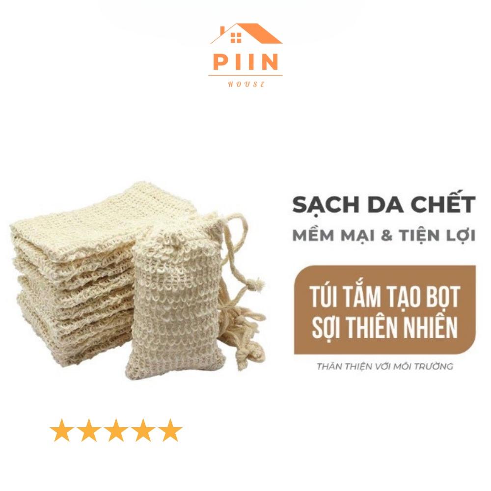 Túi lưới đựng xà phòng tạo bọt tiện lợi PIIN HOUSE làm sạch bụi mịn, tẩy da chết trị mụn lưng hiệu quả