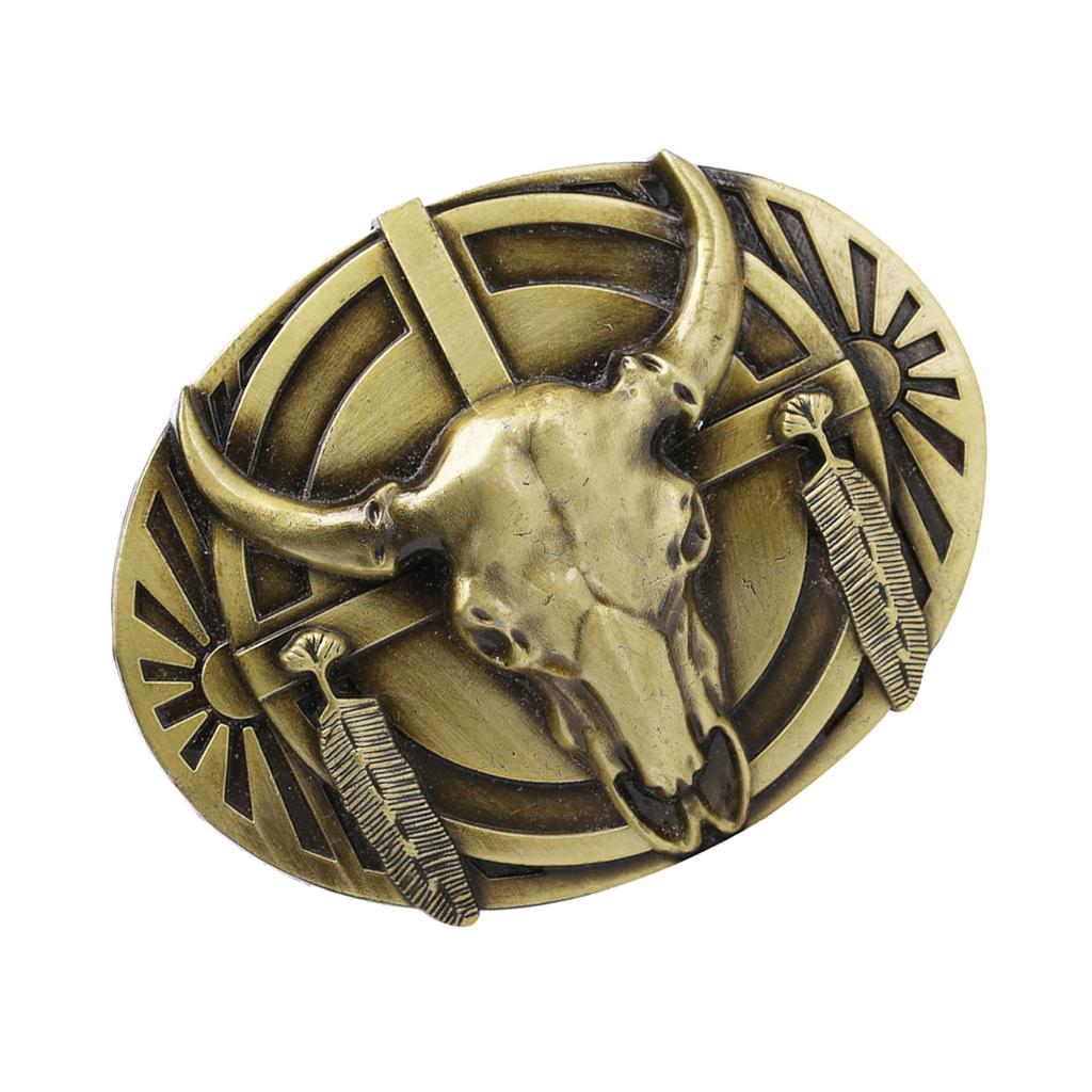 Vintage Western Belt Buckle Classic Indian Rodeo Bull Head Native American