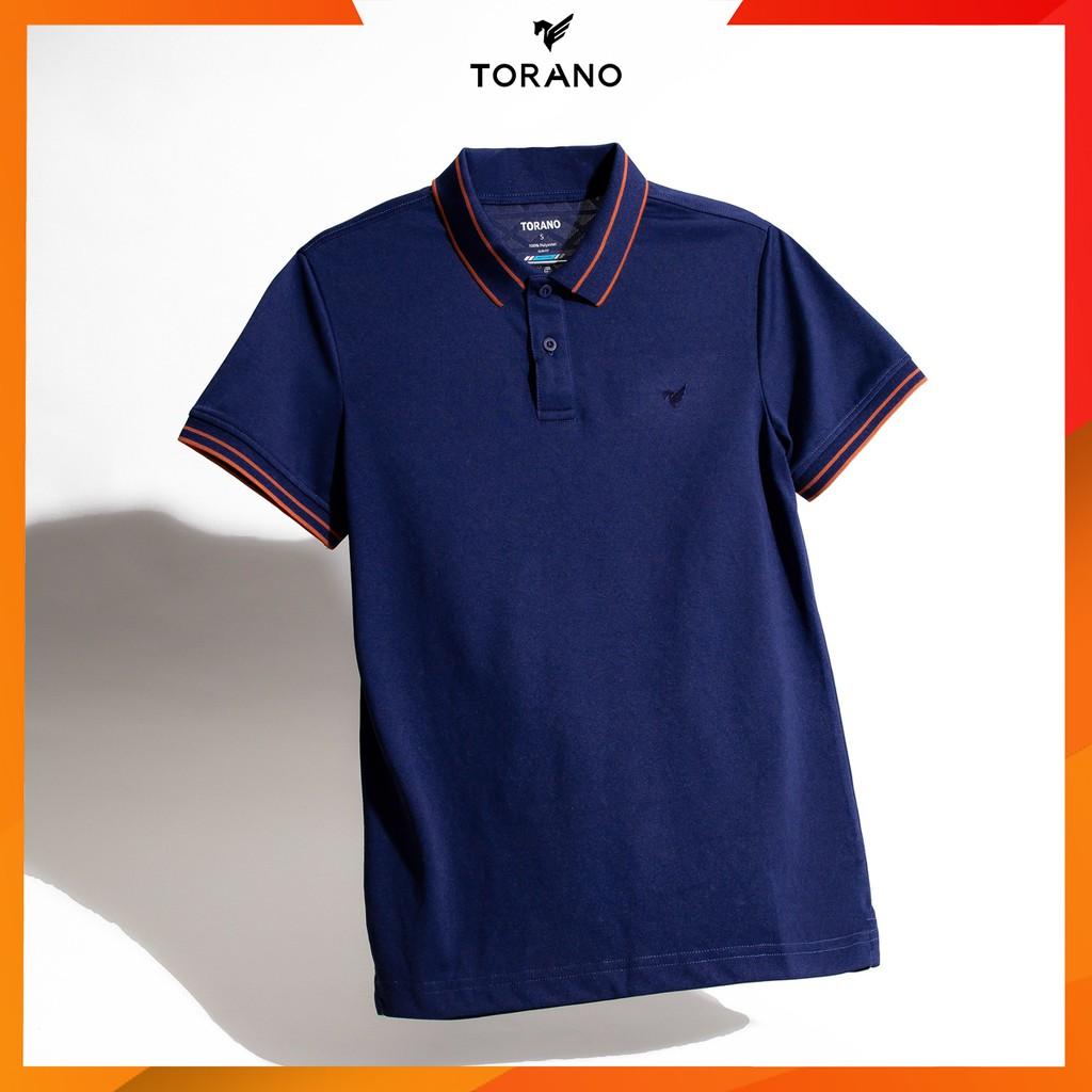 Áo thun polo nam có cổ, tay ngắn TP061 xanh navy TORANO co giãn, form slimfit