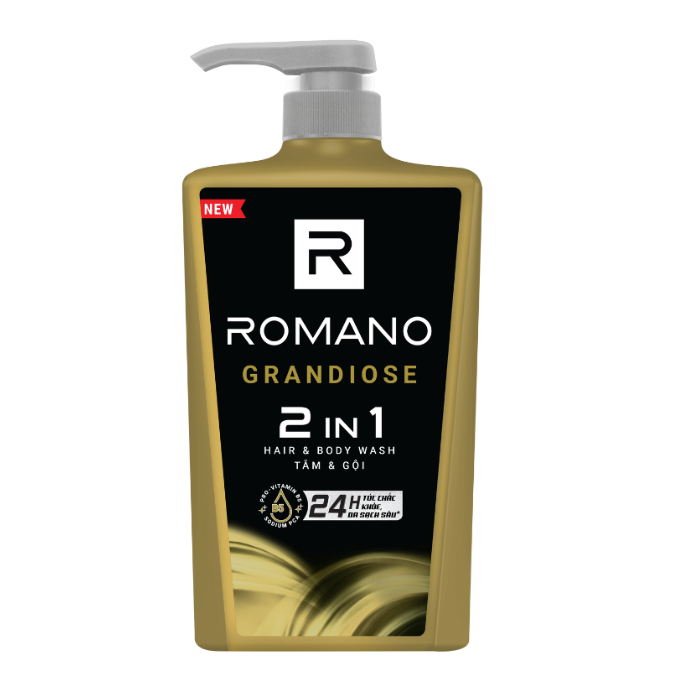 Tắm gội 2in1 hương nước hoa Romano Grandiose 650g