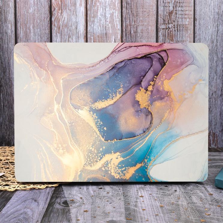 For macbook  Marble Print Hollow Logo Hard Case Pro 14 13 2021 2020 M1 Chip A2442 A2338 A2337 A2251 A2289 Air 13 A1932 A2159 A1466 A1706 A2179 A2289 A2251 A2141