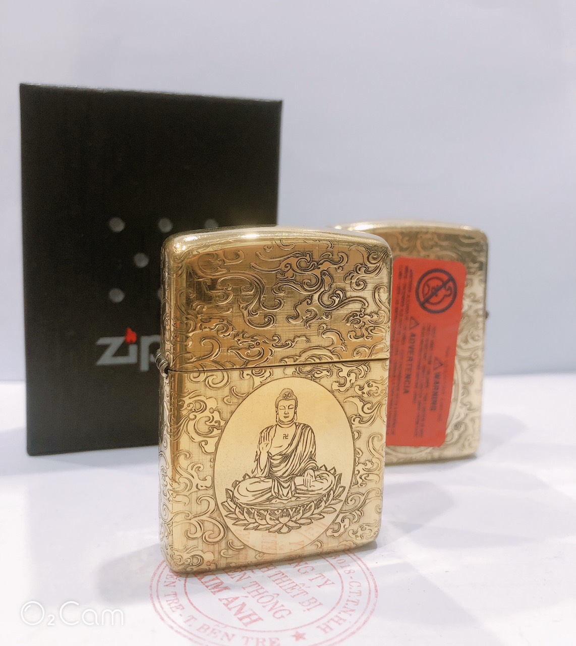 Bật lửa  Armor vỏ dầy, khắc chìm chủ đề Phật Tổ Như Lai, Hàng loại 1 vỏ bằng đồng có tem đỏ