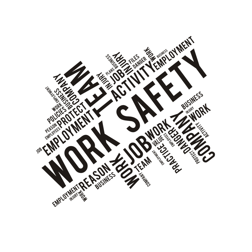 Decal dán tường Work Safety trang trí văn phòng, phòng làm việc với thông điệp hay AmyShop (54 x 56 cm)