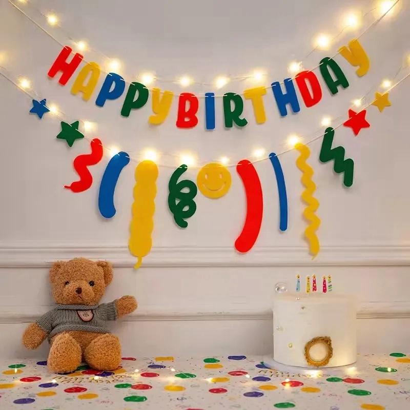 Dây chữ HPBD trang trí sinh nhật nhiều màu sắc