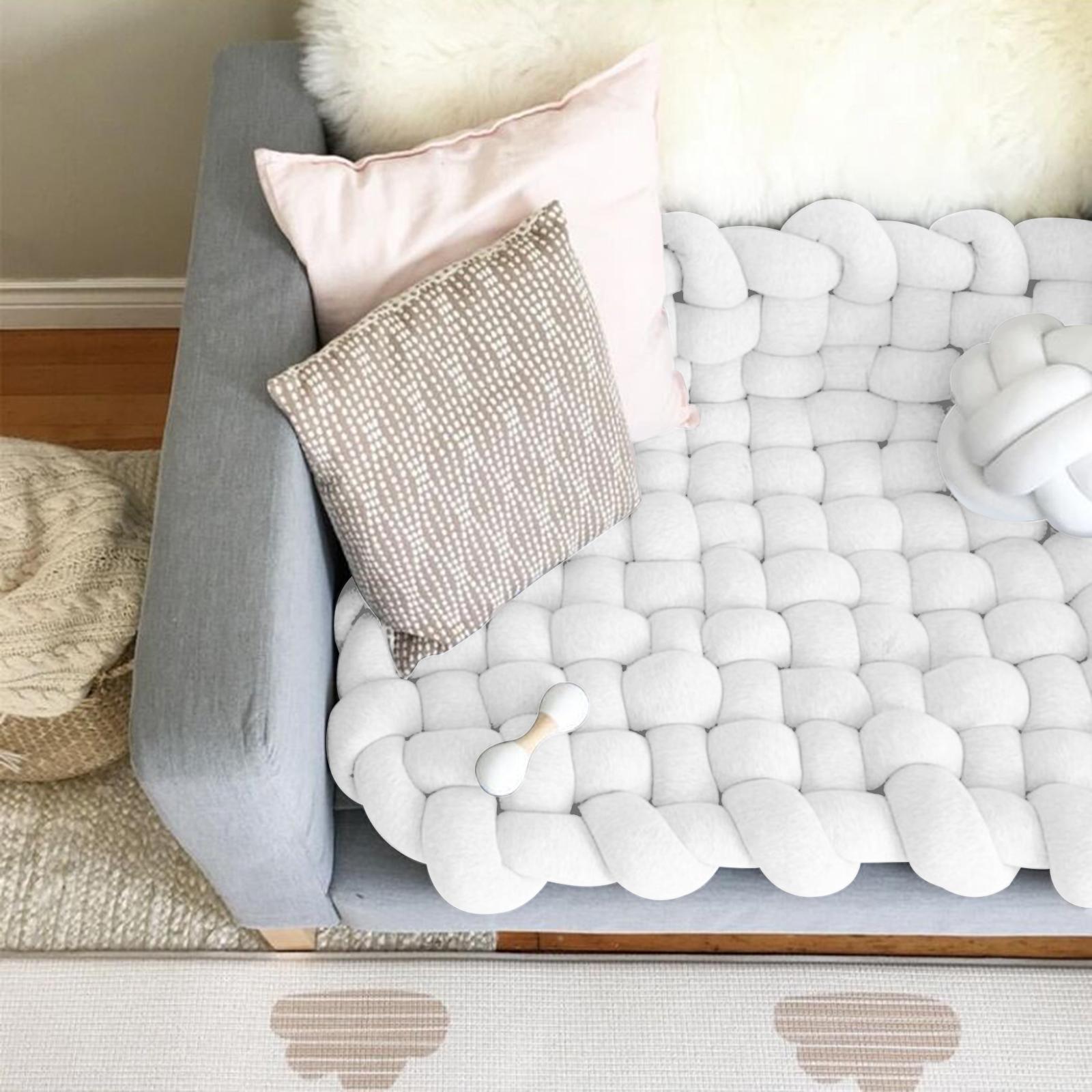 Knitted Yarn Blanket Handmade Thick Soft for lounge Sofa