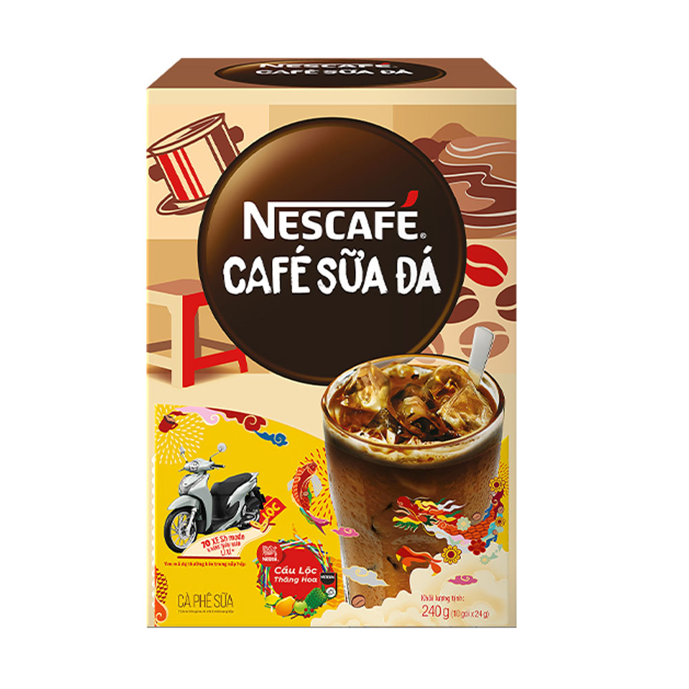 [Tặng Bình Jug 1 Lít Nescafé] Combo 2 Hộp Cà Phê Sữa Nescafé Cà Phê Sữa Đá (Hộp 10 Gói x 24g) -Phiên bản Tết