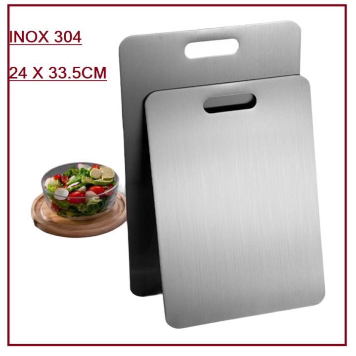 THỚT INOX 304- KÍCH THƯỚC LỚN 35 X 25 CM - KHÁNG KHUẨN-CƯỜNG LỰC