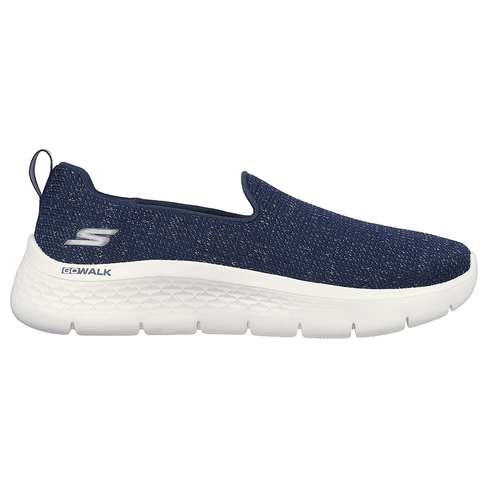 Skechers Nữ Giày Thể Thao Xỏ Chân Đi Bộ Giặt Máy Được, Tập Gym, Đi Học, Đi Làm, Thường Ngày GOwalk Flex Flashing Stars Walking Air-Cooled Goga Mat Flex Pillars, Machine Washable, Ortholite, Ultra Go - 124964-NVY