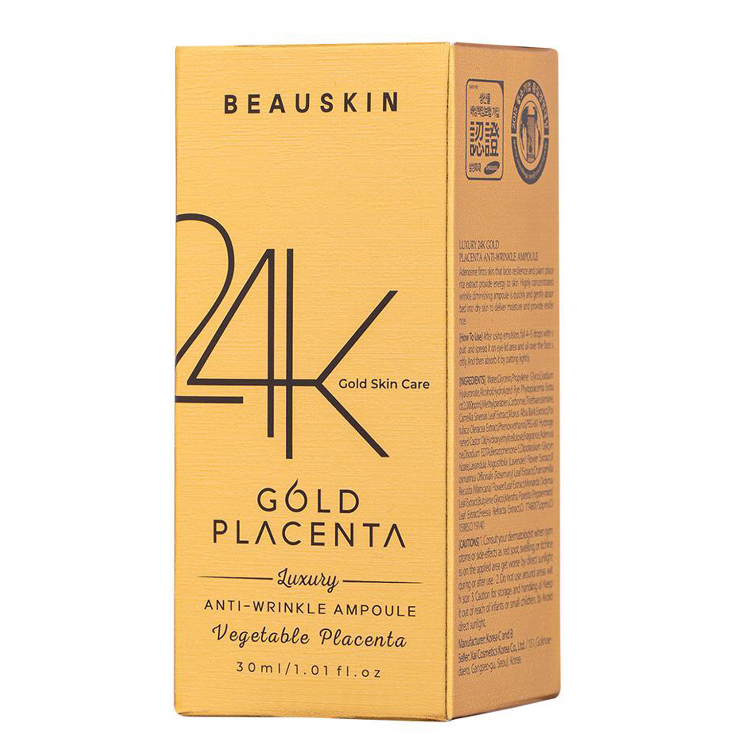 Tinh chất chống nhăn tinh thể vàng 24k Gold Placenta Hàn Quốc 35ml tặng móc khóa