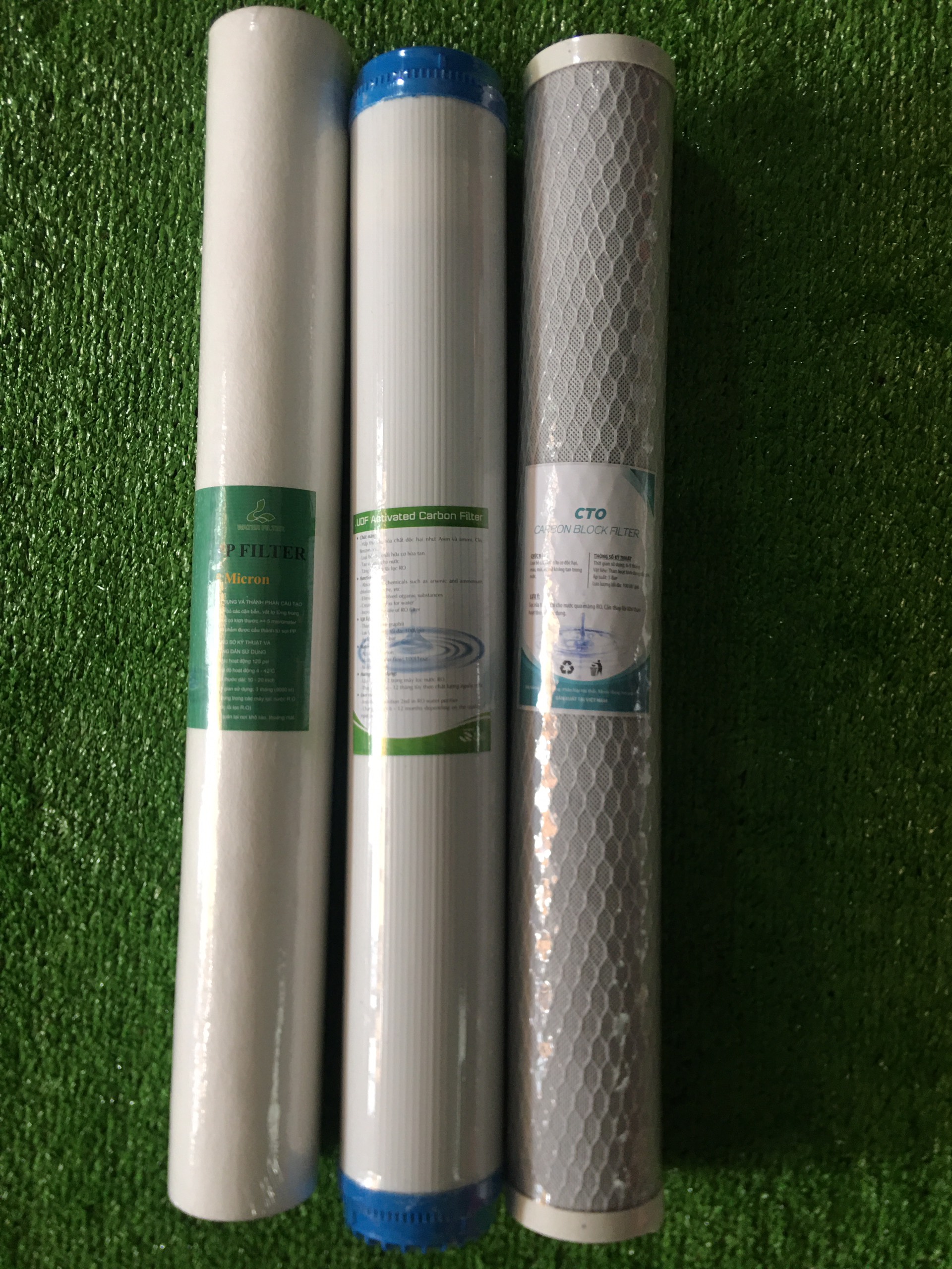 Combo 3 lõi lọc nước 20inch số 1-2-3