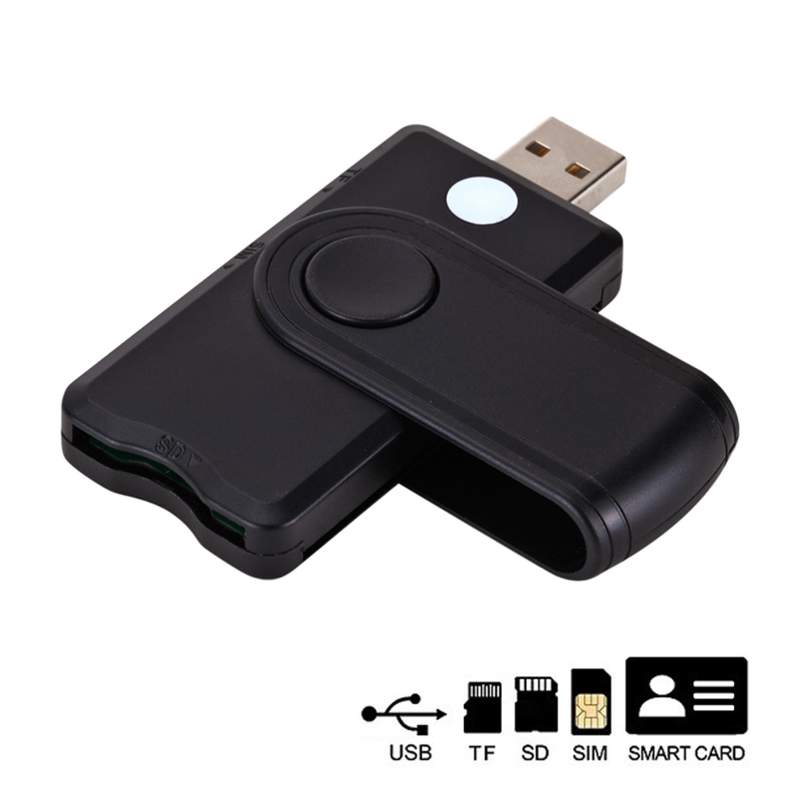 Đầu đọc thẻ thông minh USB2.0 Đầu đọc thẻ nhớ TF SD SIM Thẻ ngân hàng ID Bộ chuyển đổi đầu đọc thẻ EMV