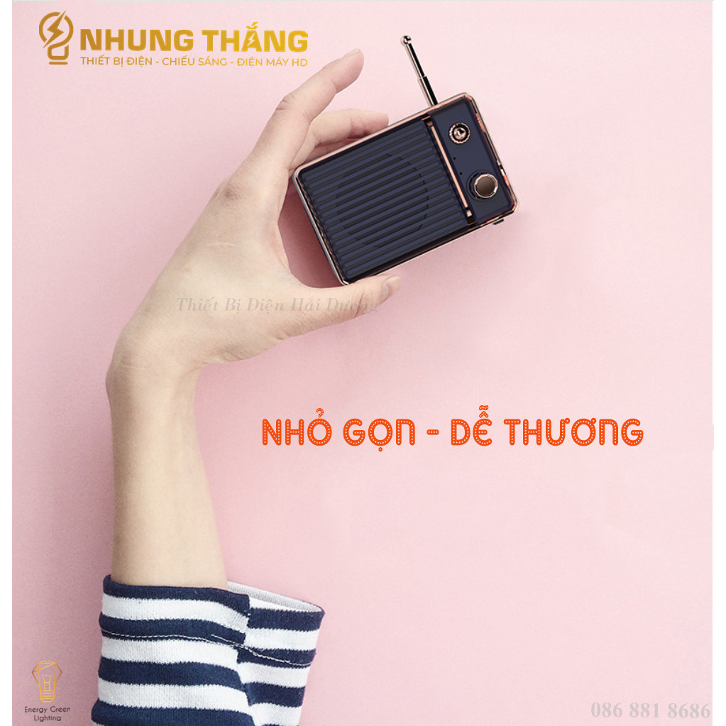 Loa Blutooth Mini DW01 - Phong Cách Retro - 4 Màu Thanh Lịch - Công Nghệ Bluetooth 5.0 - Có Video