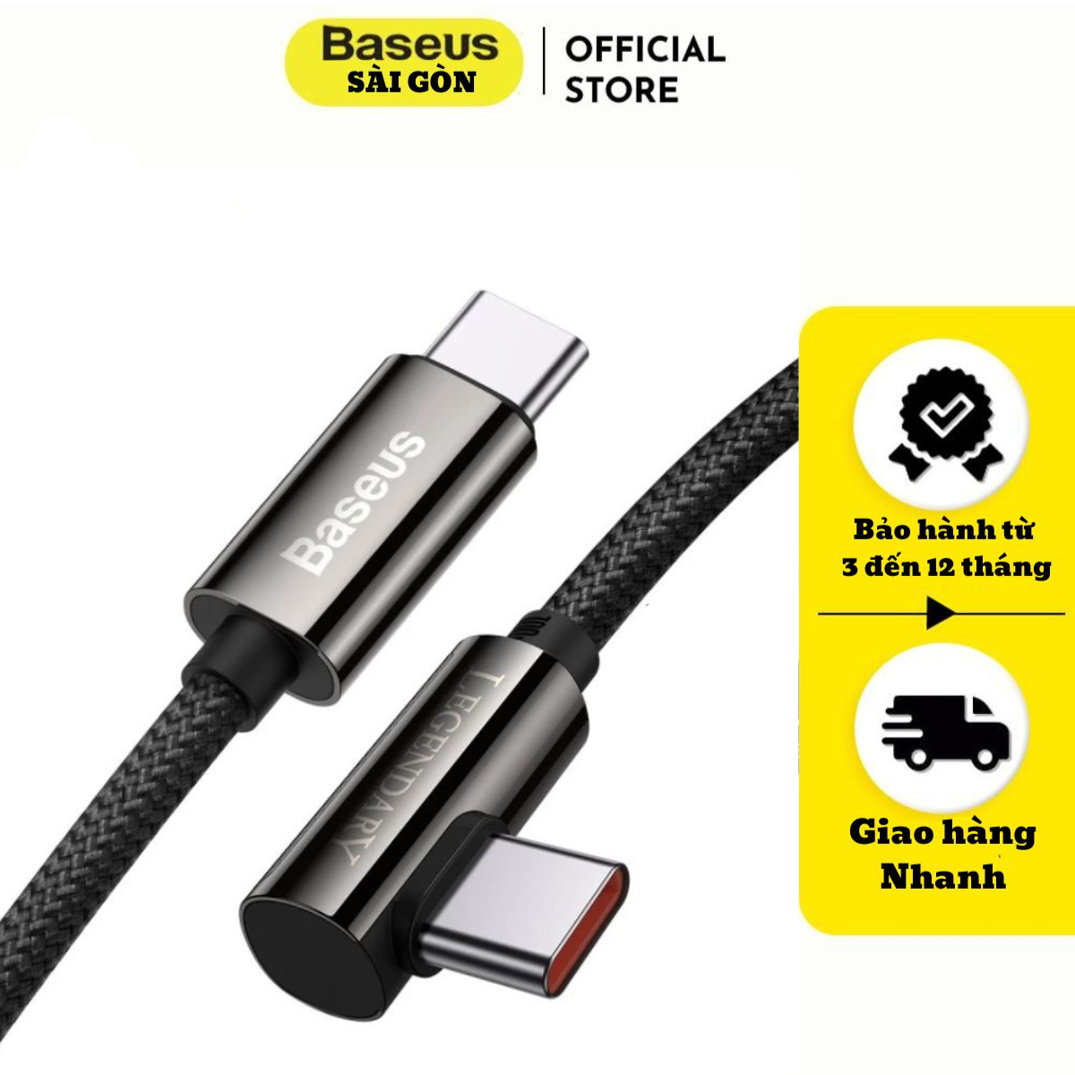 Cáp game sạc nhanh Baseus Legend Series Elbow Fast Charging Data Cable C to C CATCS-01 - Hàng chính hãng