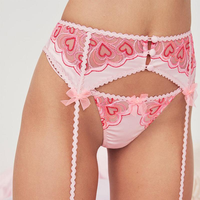 3 Ren Quần Lót Ren Nữ Thêu Hoa Bộ Áo Ngực Push Up Áo Bralette Nữ Đáng Yêu Màu Hồng Áo Ngực Và Quần Bộ tình Ái Quần Lót