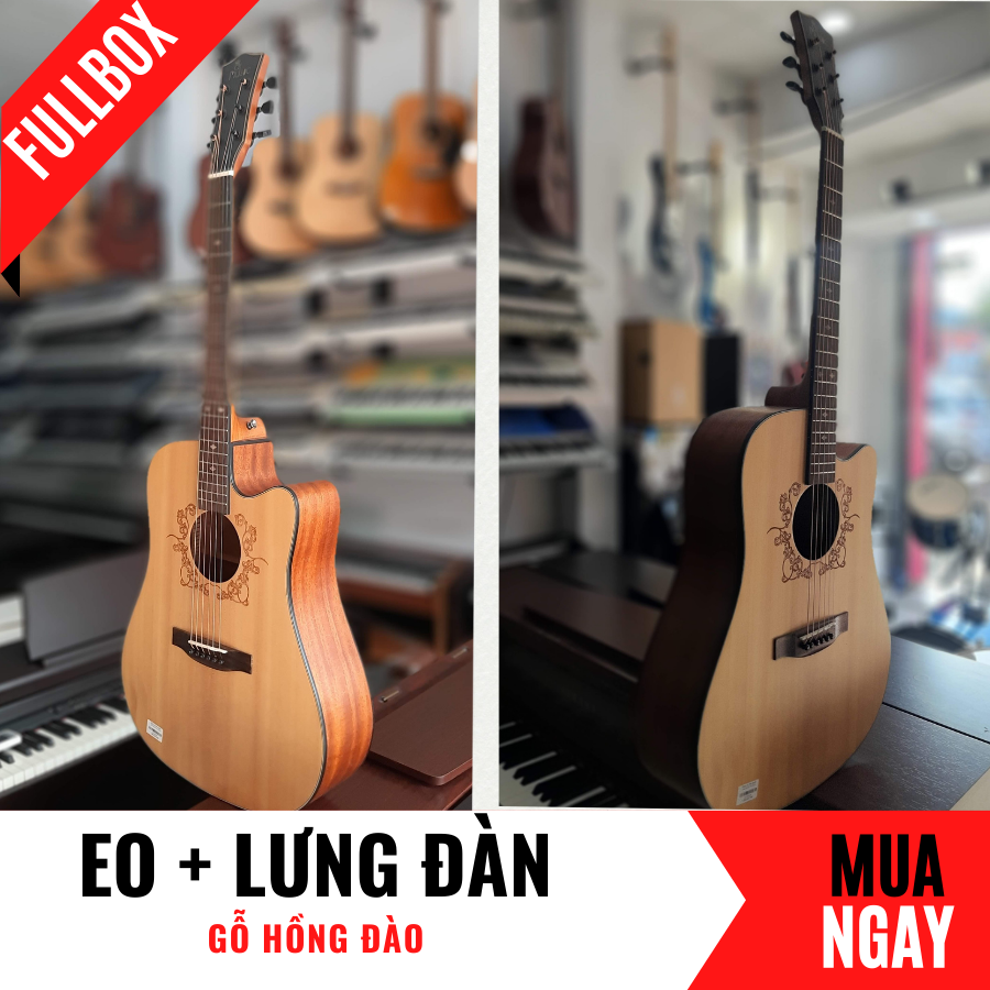 Đàn Guitar Acoustic V68N Dáng Khuyết Bằng Gỗ Thông Cao Cấp + Phụ Kiện (Size 4/4)