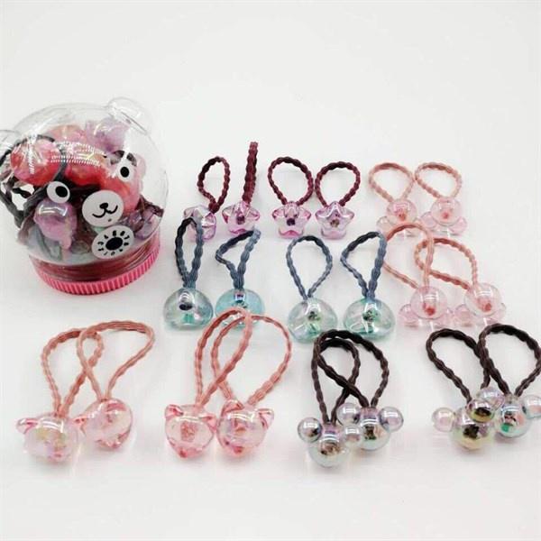 Hộp 20 chi tiết cột tóc hình gấu