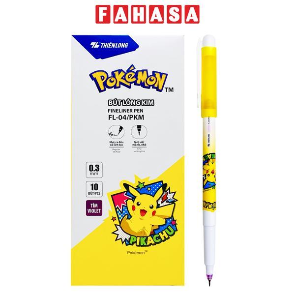 Hộp 10 Bút Lông Kim Pokemon 0.3 mm - Thiên Long FL-04/PKM - Mực Tím