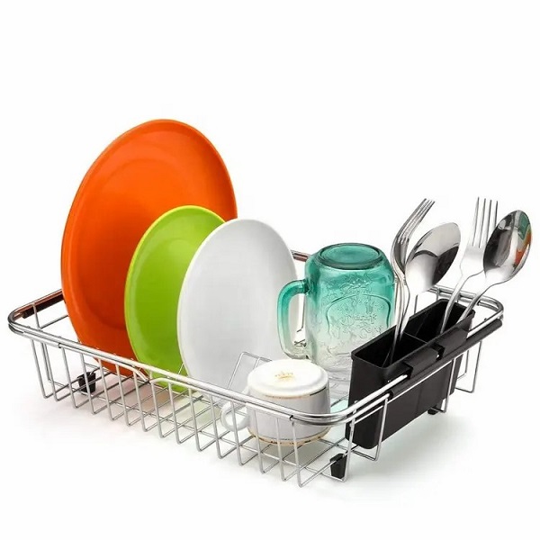 Chậu rửa bát 1 hố Valenza 7846 inox 304 nano đen dày 3li kèm bộ xả ngăn mùi, khay inox, rổ lỗ inox-Hàng chính hãng