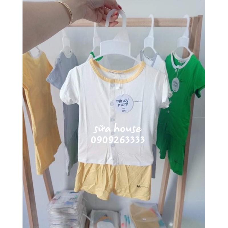 Bộ thun cộc cúc chất co giãn mềm mịn cho bé