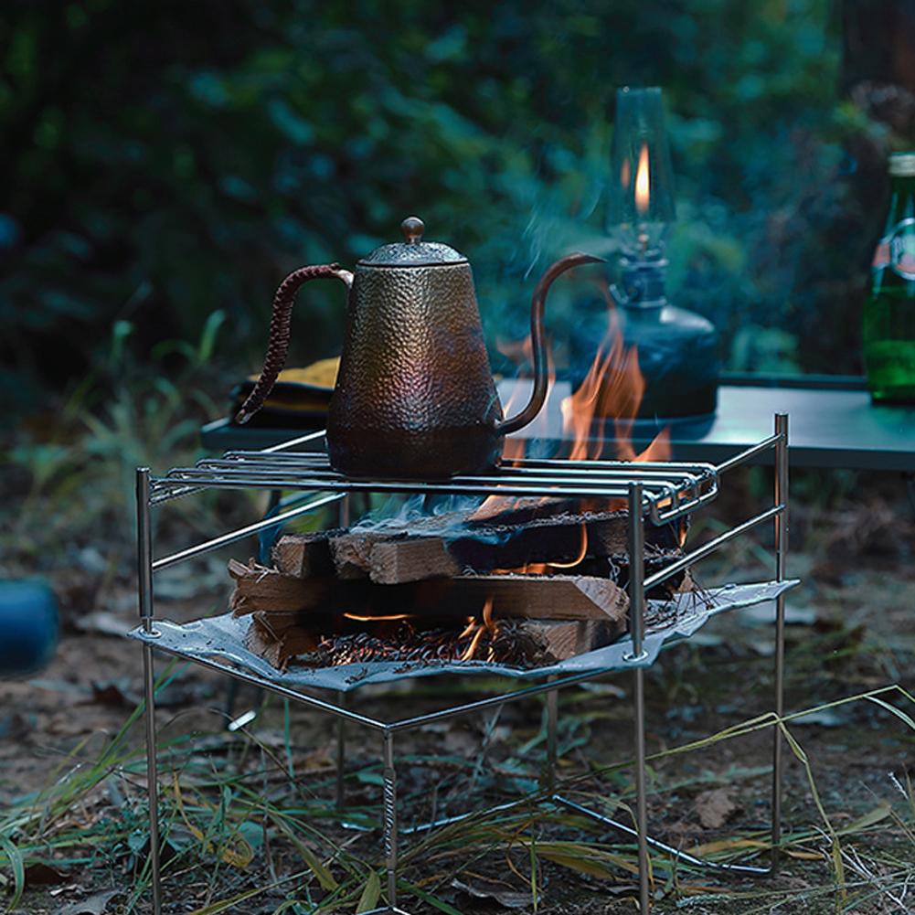 Vỉ Nướng Cắm Trại Hình Chữ H Bằng Thép Không Gỉ Dành Cho Hoạt Động Ngoài Trời Bbq Thương Hiệu Campingmoon