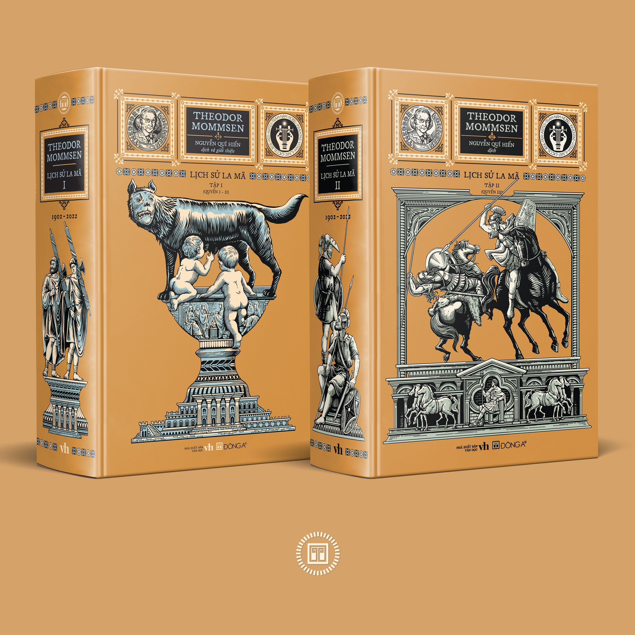 (Combo 2 tập) [bìa Heritage Library Buckram] [Tủ sách trăm năm Nobel] LỊCH SỬ LA MÃ - Theodor Mommsen - Tập I (Quyển I – II) và Tập II (Quyển III) – Đông A