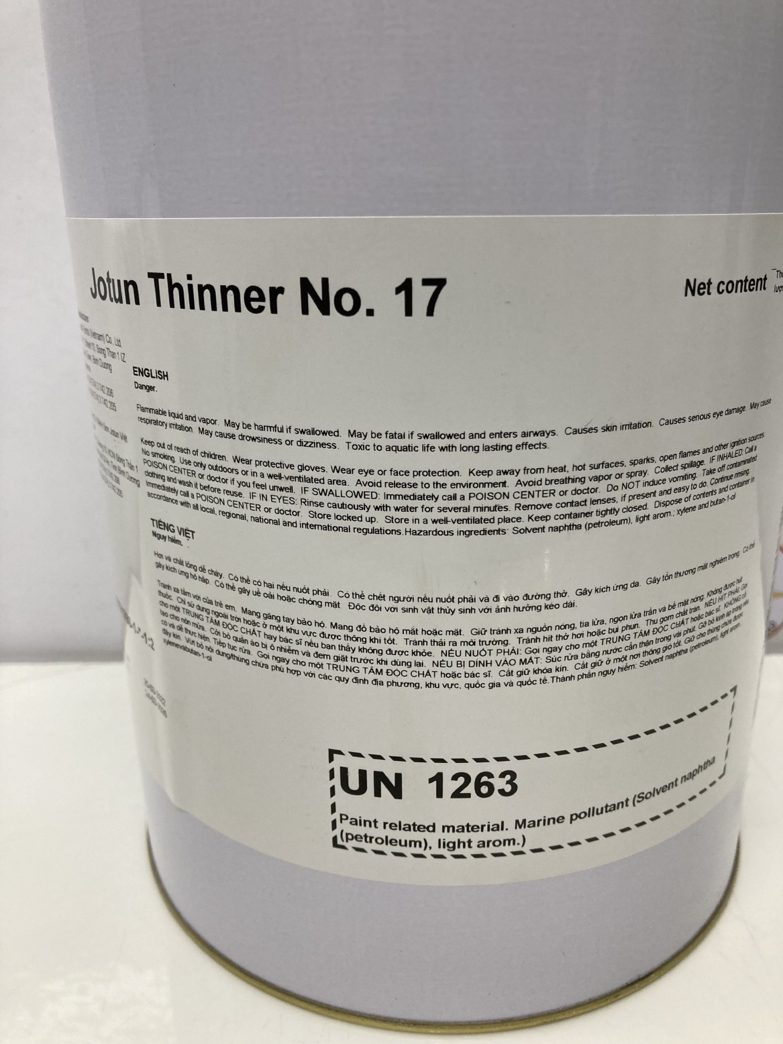 Dung môi pha sơn Jotun Thinner No 17 _ 5L
