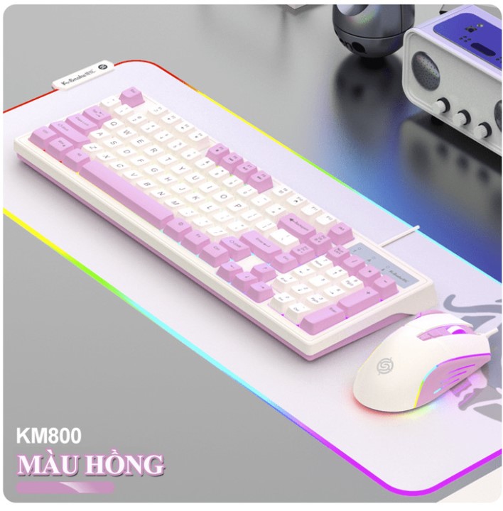 Bàn phím giả cơ có dây K-SNAKE K8 mini size 98 phím phối màu mới lạ kèm theo đèn led 7 màu chớp nháy cực đẹp-NTH