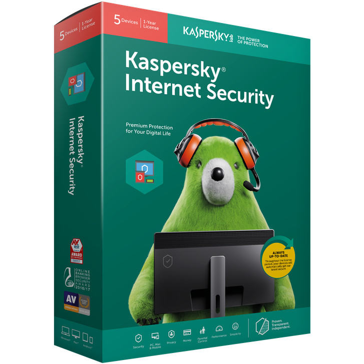 Phần mềm diệt Virus KASPERSKY INTERNET SECURITY 2019 cho 1PC/Năm - PP Chính hãng